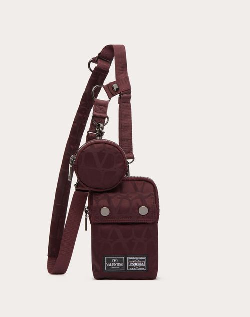 Valentino Garavani - Valentino Garavani And Porter Shoulder Pouch - Maroon - Man - Shoulder Bags