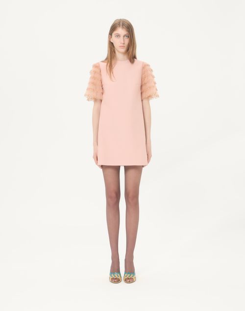 Valentino - Valentino Short Dress In Embroidered Crepe Couture - Vintage Rose - Woman - Dresses