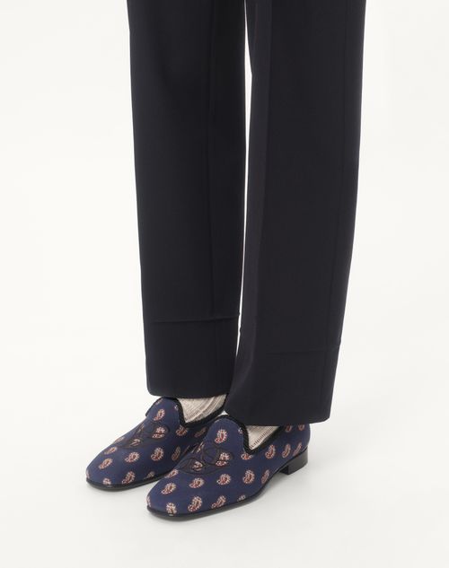 Valentino Garavani - Les Alcôvettes Loafer In Voyage Imaginaire Canvas Fabric - Blue - Man - Shoes