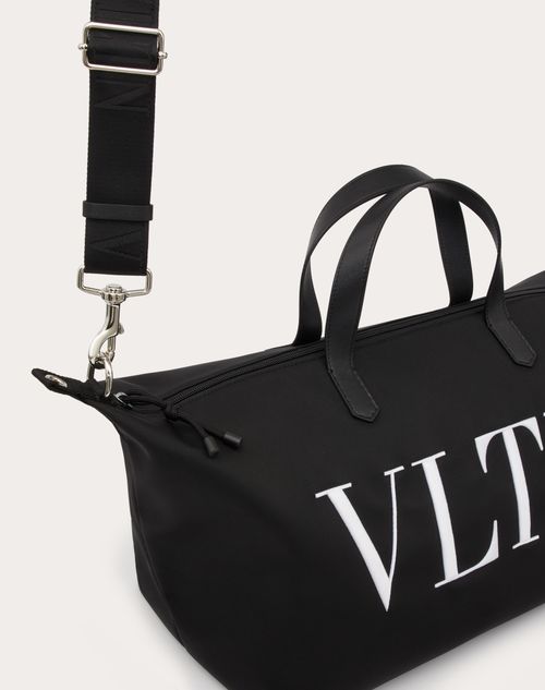 Borsa Da Viaggio Vltn In Nylon per Uomo in Nero/bianco