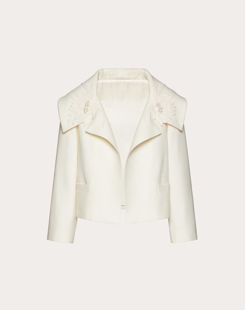 Valentino - Petite Embroidered Crepe Couture Jacket - Ivory - Woman - Jackets