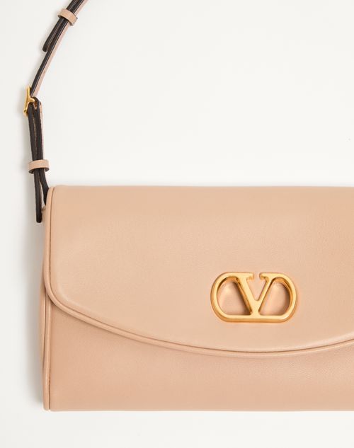 Valentino Garavani - Valentino Garavani Devain Small Nappa Shoulder Bag - Rose Sand - Woman - Shoulder Bags