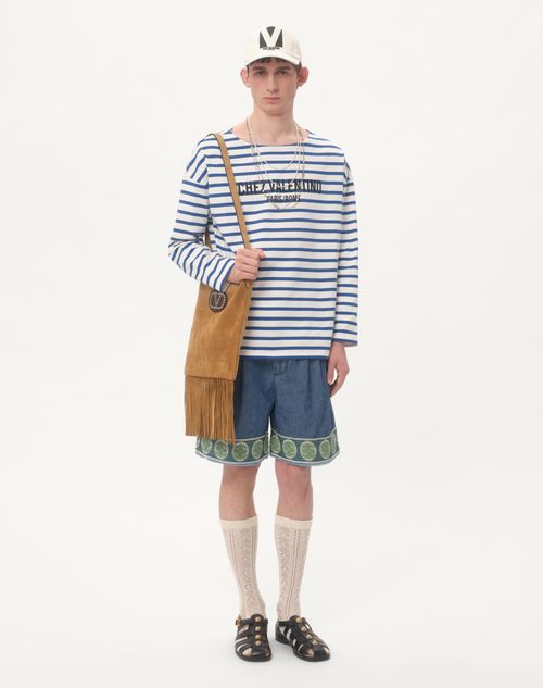 Valentino - ジャカードヘム デニム バミューダパンツ - デニム - メンズ - デニム