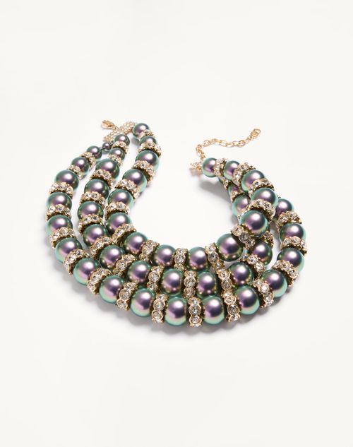 Valentino Garavani - Hypergoutte Necklace In Metal And Resin With Crystals - Gold/multicolour - Woman - Rnwy Fw26 - W (new Arrivals)