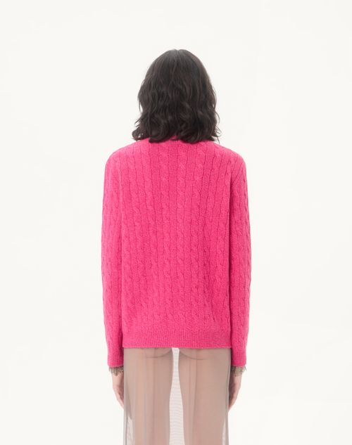 Valentino - Mouliné Wool Jumper - Fuchsia - Woman - Knitwear