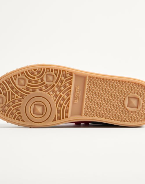 Valentino Garavani - Upvillage Low Top Trainer In Split Leather And Calfskin Nappa Leather - Green/red - Man - Man