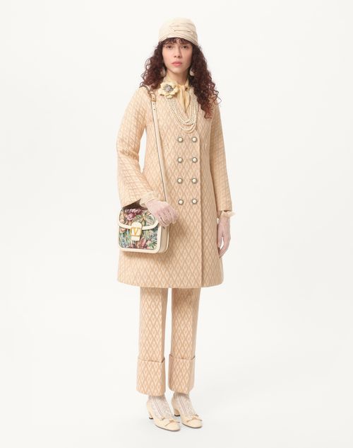 Toute La V Lurex Jacquard Pants for Woman in Birch/gold Toute La V Lurex Jacquard Pants for Woman in Birch/gold