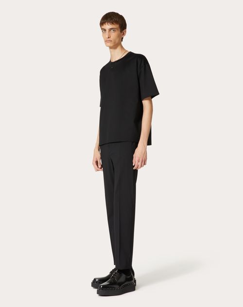 Valentino - T-shirt En Coton Double - Noir - Homme - Prêt-à-porter