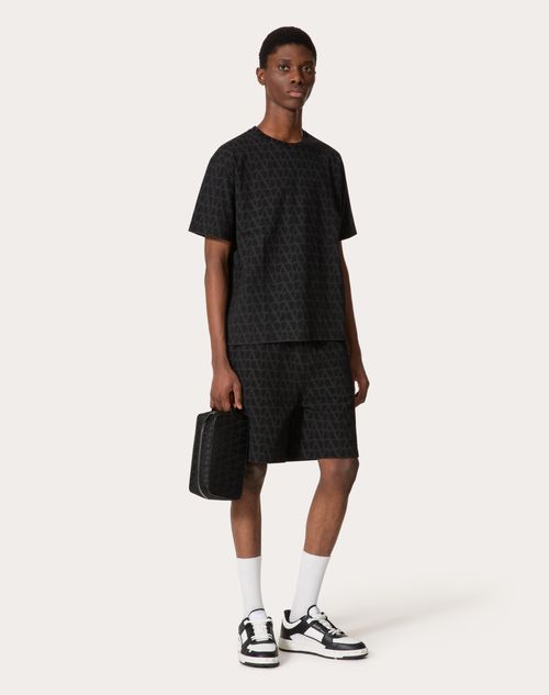 Valentino Garavani - Black Iconographe Washbag In Nylon - Black - Man - Bags