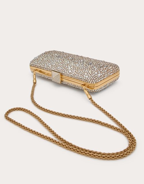 Carry Secrets Strass minaudiere fur Frau in Gold Quartz Valentino DE