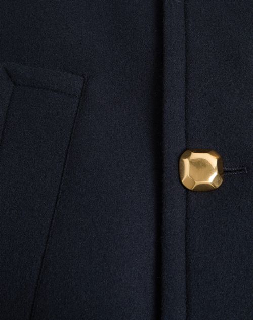 Valentino - Valentino Double-breasted Wool Felt Coat - Marine - Man - Outerwear