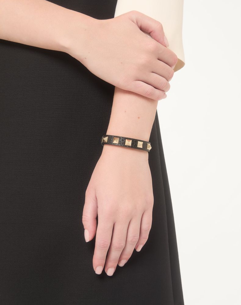 Valentino Garavani Rockstud Bracelet Woman Black Uni