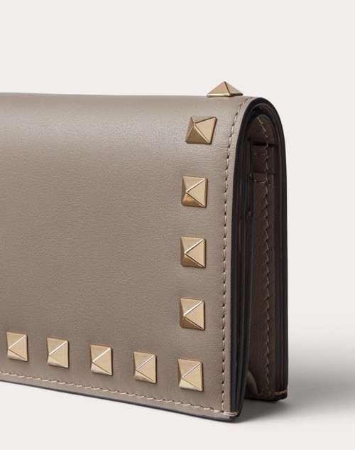 Valentino ロックスタッズ スモール ウォレット　ブルー　グレー