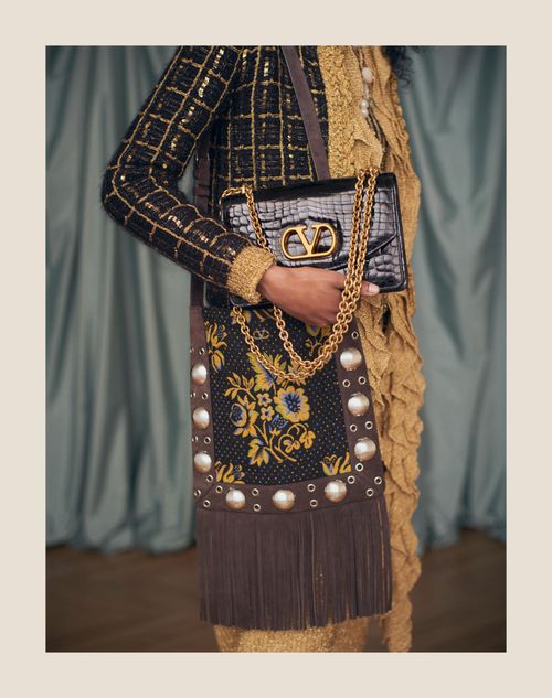 ヴァレンティノ ガラヴァーニ ネルコート フローラルパターン フリンジ  