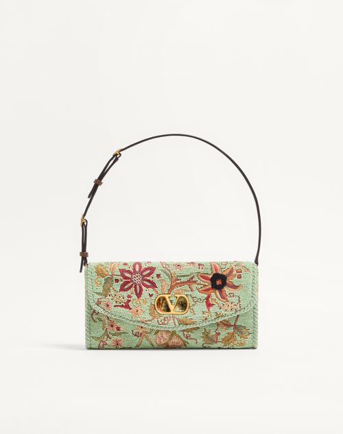 Valentino Garavani - Valentino Garavani Devain Embroidered Small Shoulder Bag - Multicolor - Woman - Shoulder Bags