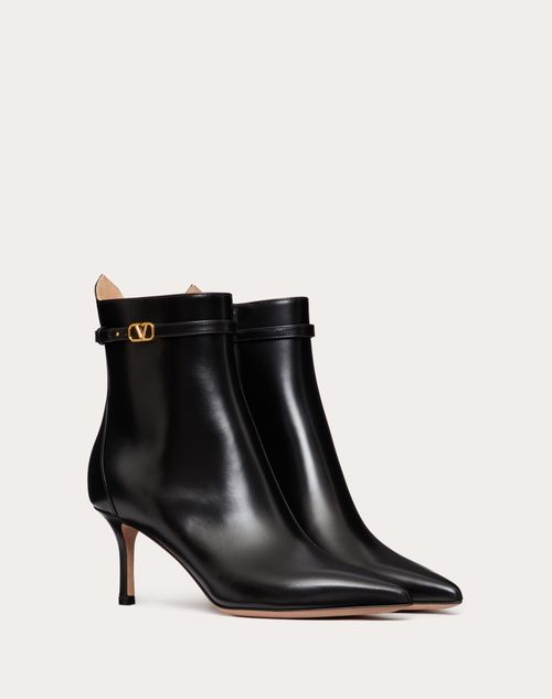 Valentino Garavani - Valentino Garavani Tan-go Ankle Boot In Calfskin Leather 70 Mm - Black - Woman - Woman Shoes Sale