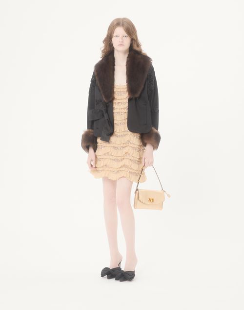 Valentino Garavani - Valentino Garavani Devain Small Shoulder Bag In Laminated Nappa Leather - Gold - Woman - Shoulder Bags