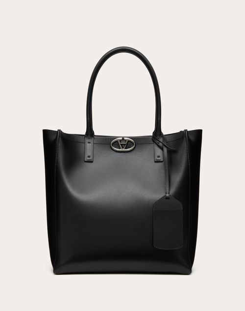 Valentino Garavani - Mittelgrosser Vlogo Locker Shopper Aus Leder - Schwarz - Mann - Shopper