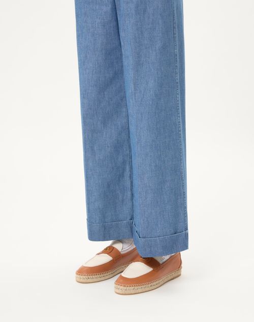 Valentino Garavani - Palm Avenue Calfskin Loafer - Roasted Pecan/ivory - Man - Man Shoes Sale