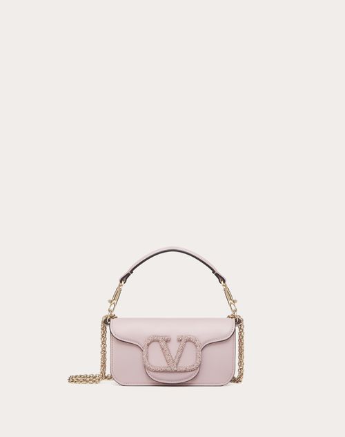 Valentino Garavani - Valentino Garavani Locò Small Shoulder Bag With Jewel Logo - Water Lilac - Woman - Valentino Garavani Loco