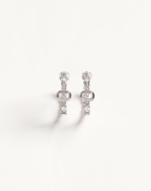 Valentino Garavani - Ovalette Metal And Swarovski® Crystal Earrings - Rhodium/crystal - Woman - Jewellery