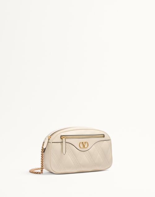 Valentino Garavani - Valentino Garavani Quiltie 67 Medium Shoulder Bag In Quilted Nappa Leather - Ivory - Woman - Valentino Garavani Quiltie 67