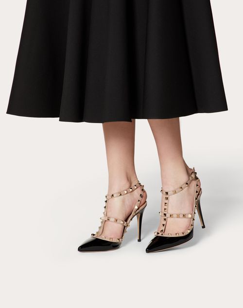 Patent Rockstud Caged Pump 100mm for Woman in Light | Valentino US