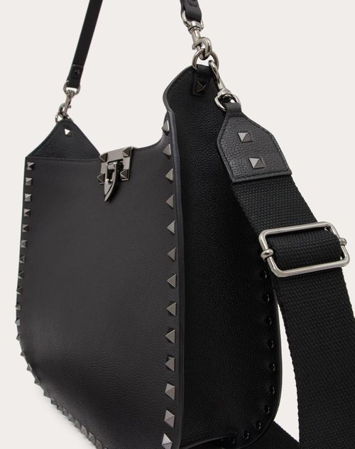 Valentino Garavani Rockstud Hobo Bag In Grainy Calfskin for Valentino Garavani Rockstud Hobo Bag In Grainy Calfskin for