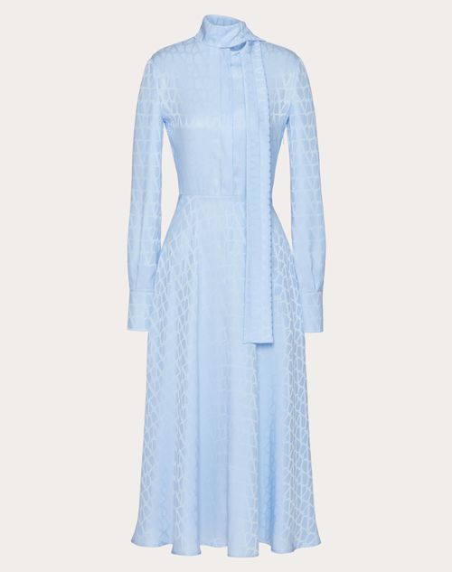 Valentino - Midi Dress In Toile Iconographe Jacquard Silk - Iris Liliac - Woman - Shelf - Pap 