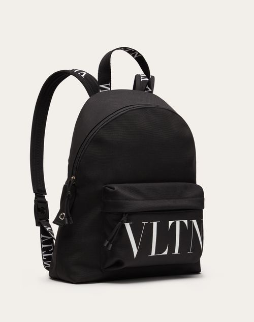 Vltn Nylon Backpack for Man in Black/white | Valentino LU Vltn Nylon Backpack for Man in Black/white | Valentino LU