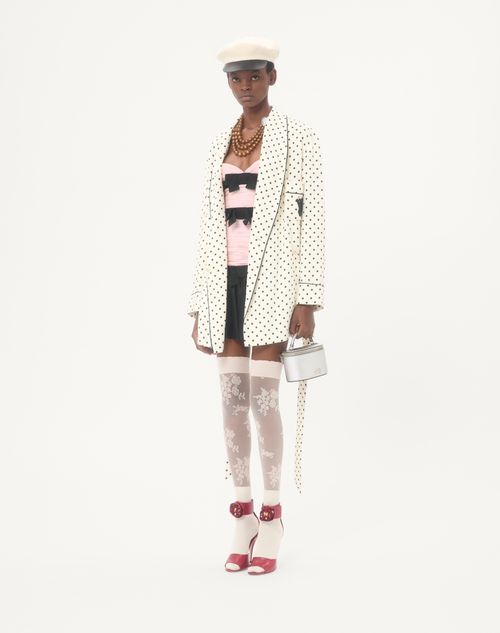 Valentino Garavani - Mini Vanity Bag Vlogo Signature In Vitello Granato Laminato - Silver - Donna - Pochette