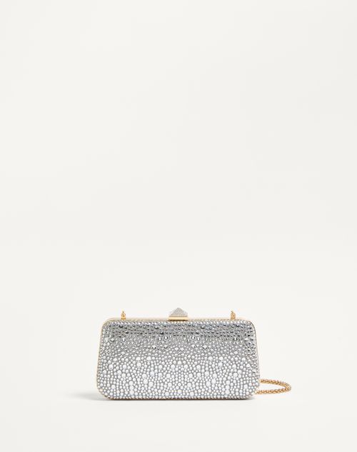 Valentino Garavani - Minaudière Carry Secrets Ornée De Strass - Cristal - Femme - Pochettes