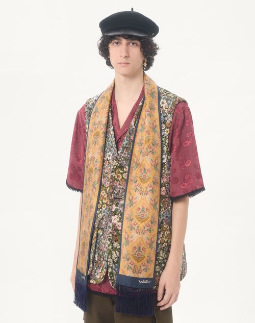 Valentino Garavani - Après L'hiver Bandeau Scarf In Silk With Fringes - Multicolor - Man - Soft Accessories