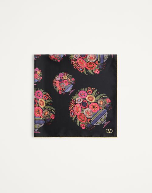 Valentino Garavani - Papier Floral Silk Scarf - Black - Woman - Woman Sale