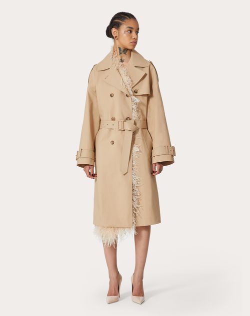 Trench Coat Beige Cotton