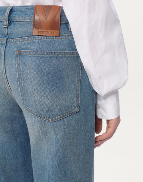 ジャカードトリム デニム パンツ for ウィメンズ インチ デニム ジャカードトリム デニム パンツ for ウィメンズ インチ デニム