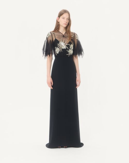 Valentino - Embroidered Cady Couture Gown - Black/silver - Woman - Gowns