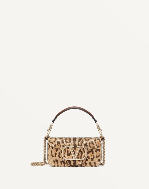 Valentino Garavani - Small Valentino Garavani Locò Shoulder Bag With Rhinestone Animalier Pattern - Multicolor - Woman - Shoulder Bags