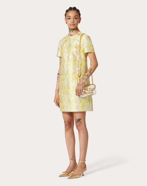 Valentino - Iris Brocade Short Dress - Yellow/silver - Woman - Dresses