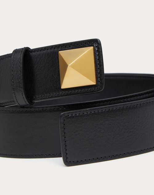 Valentino Garavani - Roman Stud Belt In Ombré Cowhide - Black - Man - Man Bags & Accessories Sale