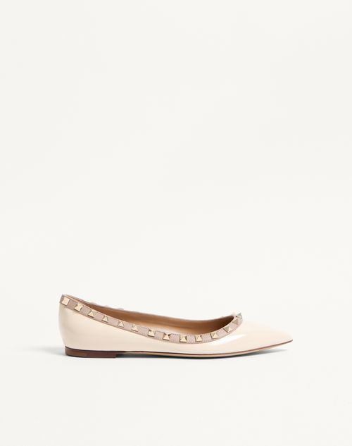 Valentino Garavani - Patent Rockstud Ballet Flat - Ivory/poudre - Woman - Ballerinas