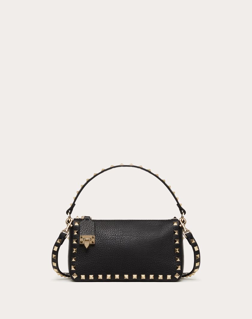 Valentino Handbags Borsa Piccola A Tracolla Rockstud In Vitello Granato per Donna in Nero | Valentino IT