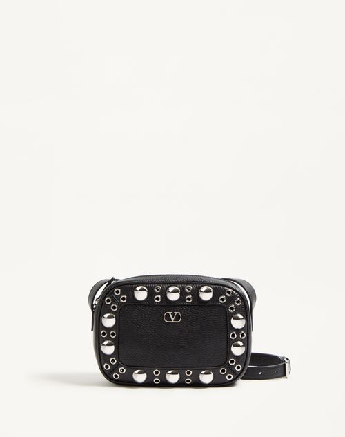 Valentino Garavani - Valentino Garavani Nellcôte Shoulder Bag In Grainy Calfskin - Black - Man - Bags