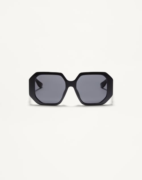 Valentino - ジオメトリックデザイン アセテート メガネ - ブラック/グレー - ウィメンズ - アイウェア