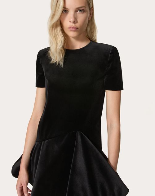 Black velvet dress short sleeve best sale