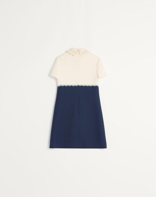 Valentino - Embroidered Crepe Couture Dress - Indigo/ivory - Woman - Woman Ready To Wear Sale