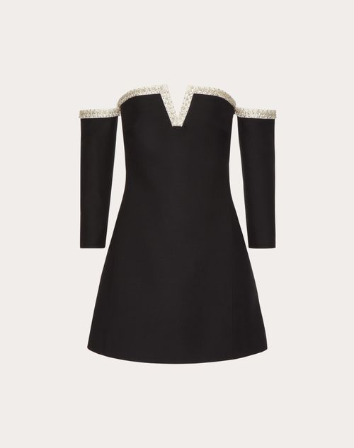 Valentino - Embroidered Crepe Couture Dress - Black - Woman - Dresses