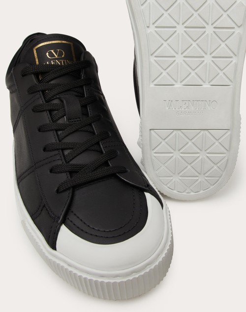 Valentino Garavani White & Black One Stud Sneakers