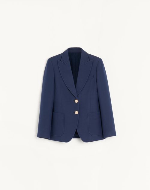 Valentino - Crepe Couture Jacket - Blue - Woman - Jackets And Blazers