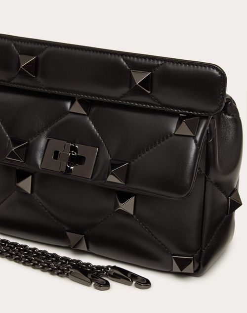 Medium Roman Stud The Shoulder Bag In Nappa With Chain And Tone-on-tone Studs for in Valentino US